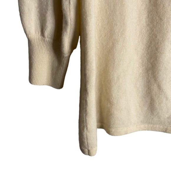 Acrobat Women's Ivory 100% Cashmere Mock Neck Sweater - Picture 4 of 7